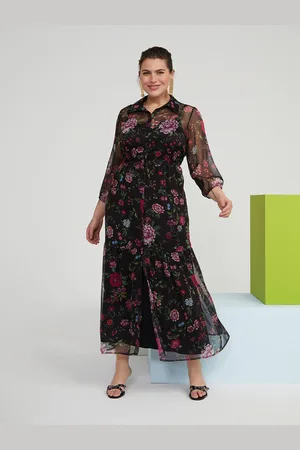 Fiorella rubino Vestito floreale chemisier lungo Donna, Taglia: 47 (56 IT)