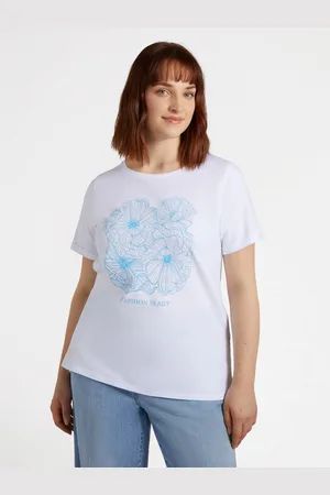 Fiorella rubino T-shirt con stampa floreale e borchie Donna, Taglia: XS (44-46 IT)