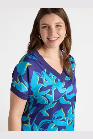 Fiorella rubino Maglia con davanti floreale Donna, Taglia: XS (44-46 IT)