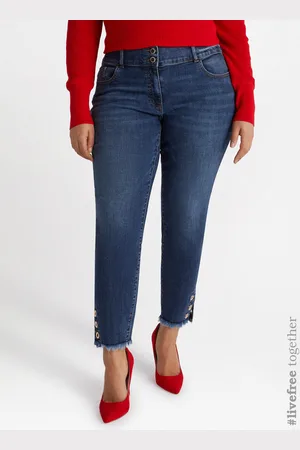 Fiorella rubino Jeans skinny con occhielli decorativi Donna, Taglia: 45 (54 IT)
