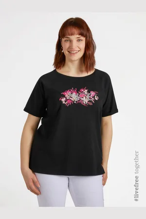 Fiorella rubino T-shirt con scritta NICE in paillettes Donna, Taglia: S (48-50 IT)