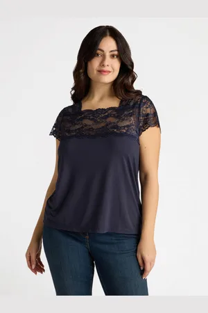 Fiorella rubino T-shirt con pizzo Donna, Taglia: XS (44-46 IT)