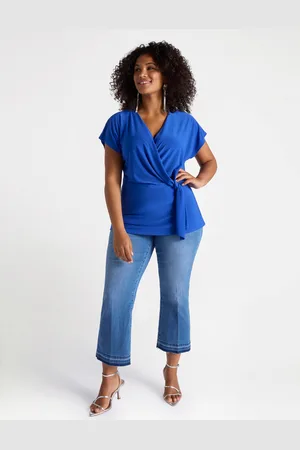 Fiorella rubino T-shirt in jersey con incrocio Donna, Taglia: S