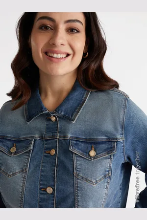 Fiorella rubino Giubbotto in denim con bottoni gioiello Donna, Taglia: 39 (48 IT)
