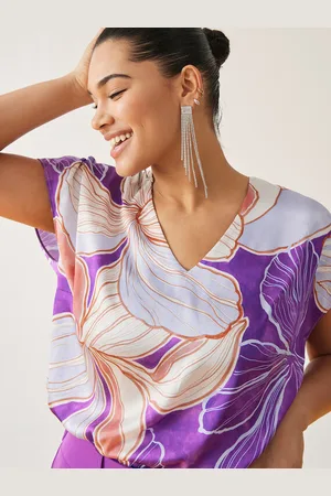 Fiorella rubino Blusa dalla stampa floreale all over Donna, Taglia: 37 (46 IT)