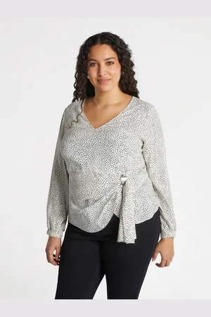Fiorella rubino Blusa a pois con pieghe sul fianco Donna, Taglia: 43 (52 IT)