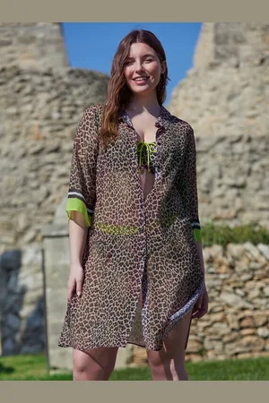 Fiorella rubino Camicia kaftano animalier Donna, Taglia: 49 (58 IT)