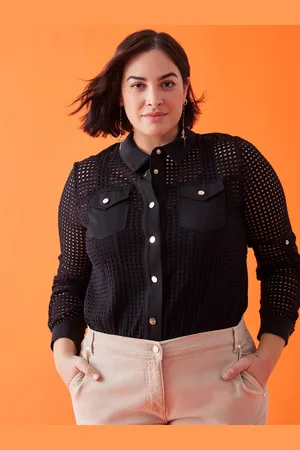 Fiorella rubino Camicia in felpa traforata Donna, Taglia: S (48-50 IT)