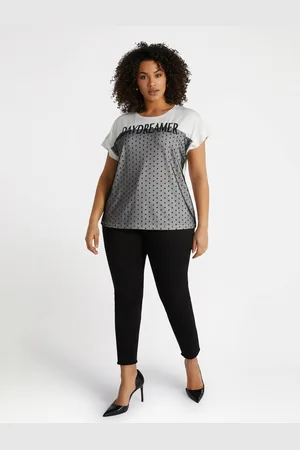 Fiorella rubino T-shirt in viscosa LENZING™ ECOVERO™ con tulle Donna, Taglia: M (52-54 IT)
