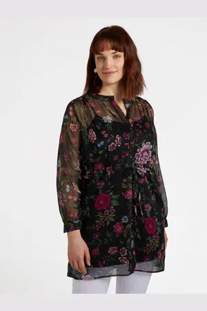 Fiorella rubino Camicia lunga floreale Donna, Taglia: 41 (50 IT)