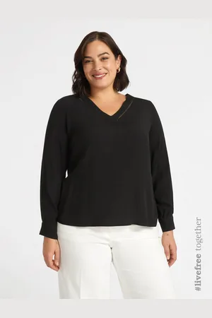 Fiorella rubino Blusa scollata a V con viscosa LENZING™ ECOVERO™ Donna, Taglia: 37 (46 IT)
