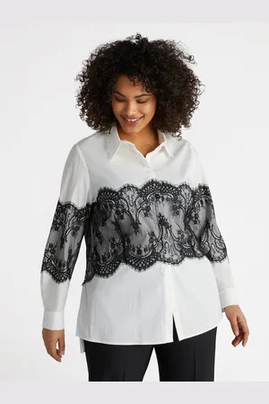 Fiorella rubino Camicia con maxi inserto in pizzo Donna, Taglia: 39 (48 IT)