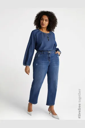 Fiorella rubino Jeans Moon Fit con micro strappi Donna, Taglia: 41 (50 IT)