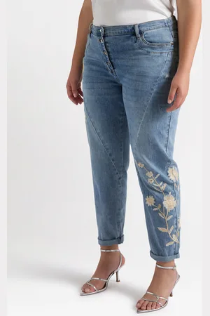 Fiorella rubino Jeans barrel ricamati Donna, Taglia: 41 (50 IT)