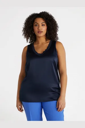 Fiorella rubino Top in due tessuti con scollo a V Donna, Taglia: XS (44-46 IT)