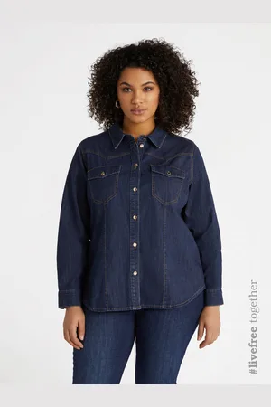 Fiorella rubino Camicia in denim lavaggio dark blue Donna, Taglia: 39 (48 IT)
