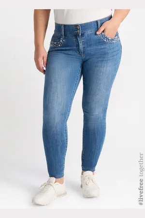 Fiorella rubino Jeans skinny con ricamo in perle Donna, Taglia: 37 (46 IT)