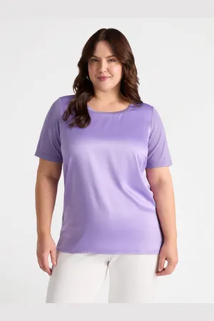 Fiorella rubino T-shirt in raso e jersey lurex Donna, Taglia: XS (44-46 IT)