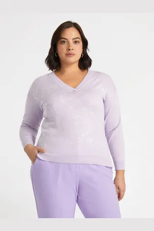 Fiorella rubino Maglia con ricamo floreale Donna, Taglia: M (52-54 IT)