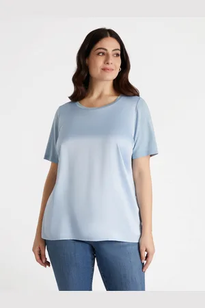Fiorella rubino T-shirt in raso e jersey lurex Donna, Taglia: S (48-50 IT)