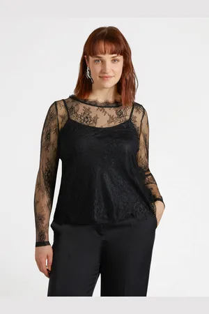 Fiorella rubino T-shirt in pizzo con top Donna, Taglia: M (52-54 IT)