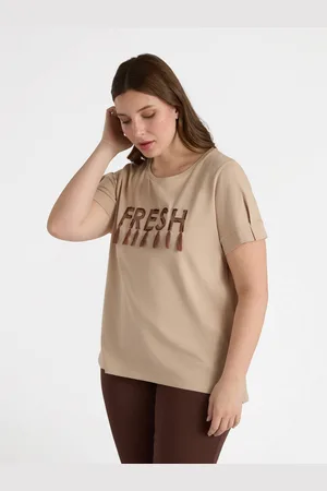 Fiorella rubino T-shirt con scritta e nappine Donna, Taglia: XS (44-46 IT)