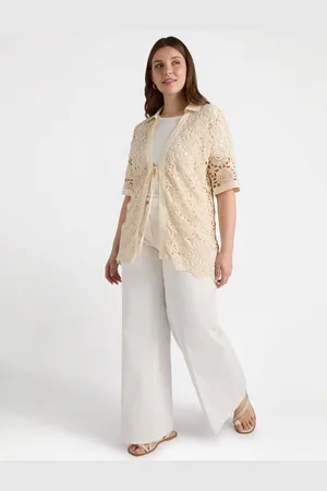 Fiorella rubino Camicia crochet con lacci Donna, Taglia: S (48-50 IT)