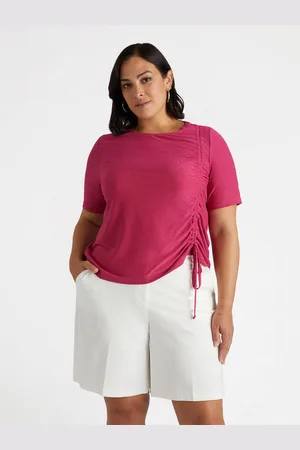 Fiorella rubino T-shirt lurex con coulisse regolabile Donna, Taglia: XL (60-62 IT)