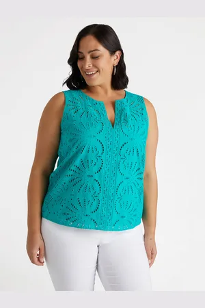 Fiorella rubino Top in sangallo Donna, Taglia: 45 (54 IT)