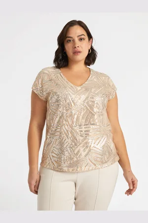 Fiorella rubino T-shirt ricamata in paillettes con viscosa LENZING™ ECOVERO™ Donna, Taglia: S (48-50 IT)
