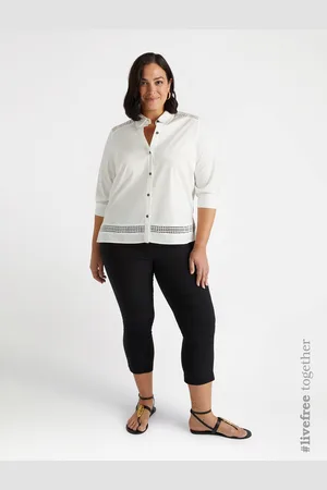 Fiorella rubino Camicia con bordi a-jour Donna, Taglia: L (56-58 IT)