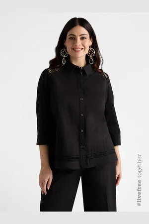Fiorella rubino Camicia con bordi a-jour Donna, Taglia: L (56-58 IT)