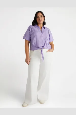Fiorella rubino Camicia in lino con nodo al fondo Donna, Taglia: XS (44-46 IT)