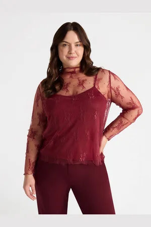 Fiorella rubino T-shirt in pizzo con top Donna, Taglia: M (52-54 IT)