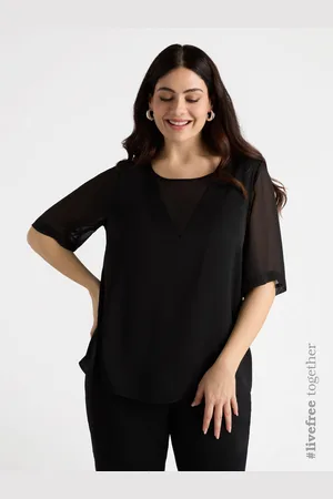 Fiorella rubino Blusa con inserto a V Donna, Taglia: 39 (48 IT)