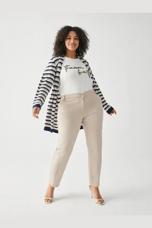 Fiorella rubino Maxi cardigan a righe con micro paillettes Donna, Taglia: M (52-54 IT)