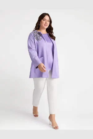 Fiorella rubino Spolverino soft touch con maxi applicazione Donna, Taglia: L (56-58 IT)