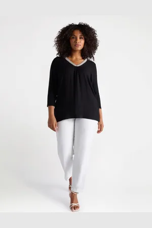 Fiorella rubino T-shirt in viscosa LENZING™ ECOVERO™ con ricamo Donna, Taglia: XS (44-46 IT)