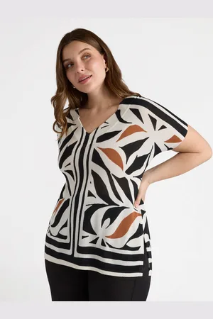 Fiorella rubino Maglia dalla stampa etnica Donna, Taglia: S (48-50 IT)