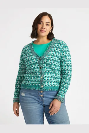 Fiorella rubino Cardigan in tessuto intrecciato e frange Donna, Taglia: L (56-58 IT)