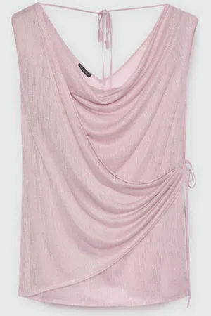 Fiorella rubino Top lurex con drappeggi Donna, Taglia: XS (44-46 IT)