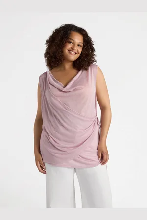 Fiorella rubino Top lurex con drappeggi Donna, Taglia: XS (44-46 IT)