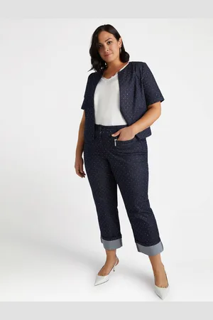 Fiorella rubino Jeans cropped con micro borchie Donna, Taglia: 35 (44 IT)