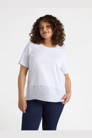 Fiorella rubino T-shirt boxy in due tessuti Donna, Taglia: XS (44-46 IT)