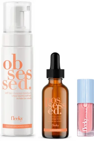 Fleeky Bundle Natural Glow – Tan Drops, Tan Mousse & Lip Oil