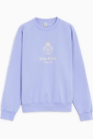 Sporty & Rich Crown Embroidered Unisex Sweatshirt Ref. CRAW2343NI Colore Taglia XS
