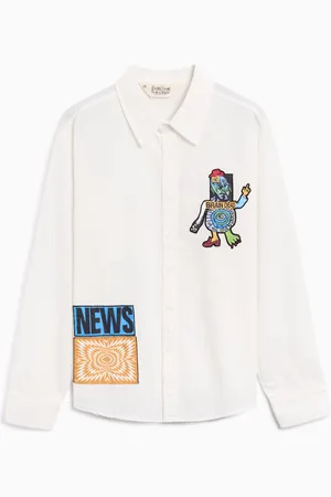 Brain Dead Camicia Regular Truth Now Seersucker per uomo Ref. S25T240043-WHT Colore Taglia S