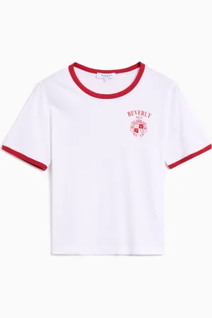 Sporty & Rich Maglietta Regular BH Crest Soft Ringer per donna Ref. TO088626256WH52 Colore Taglia XS