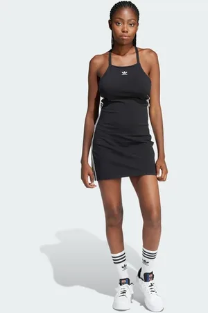 adidas 3-stripes Mini female Vestiti - Nero - Jersey di cotone - Foot Locker