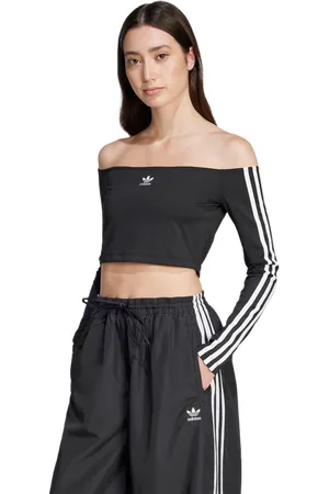adidas 3s Off Shoulder female Magliette - Nero - Poly Jersey - Foot Locker